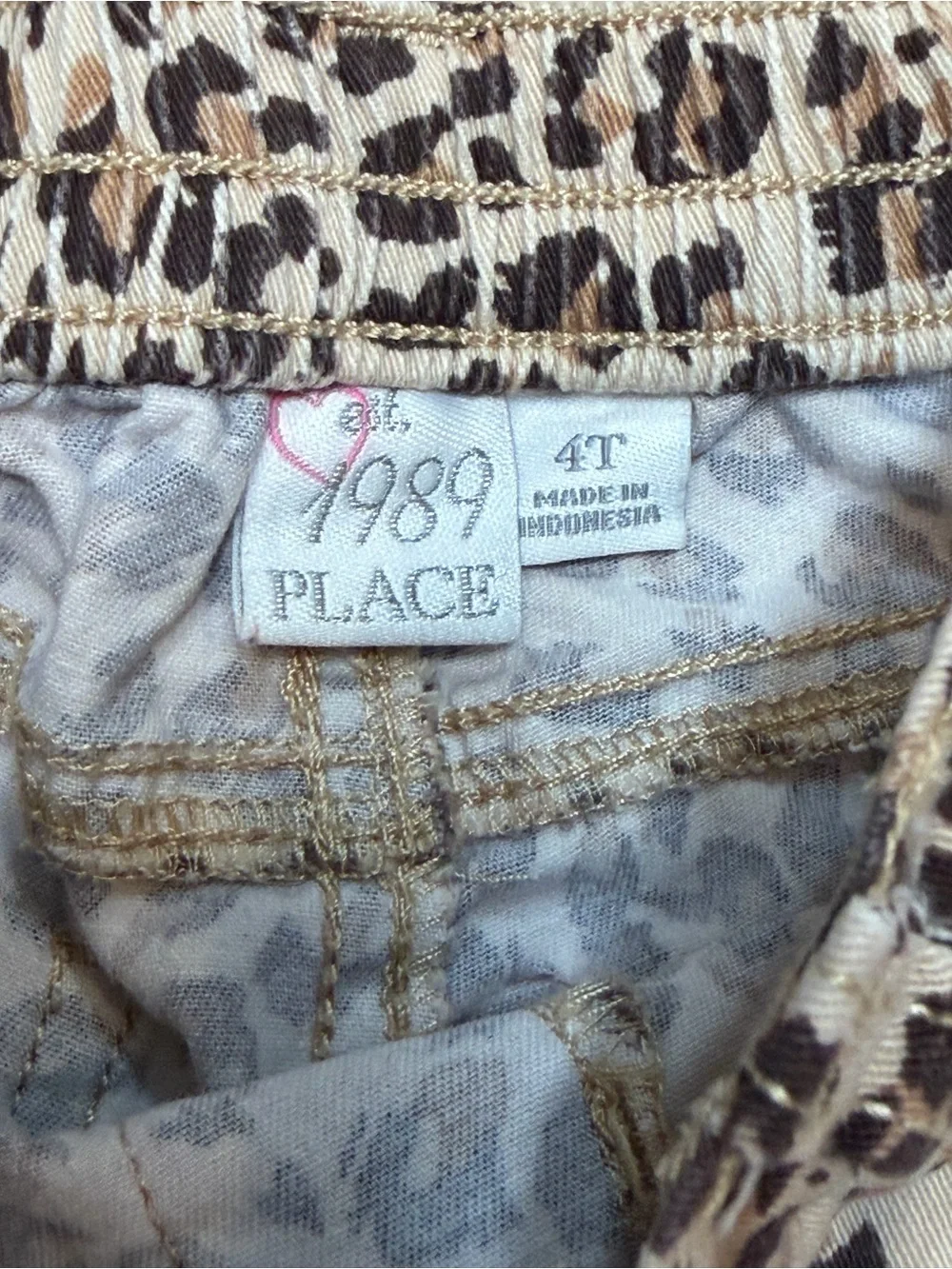 The Children’s Place Girls Leopard Print Stretch Skinny Pants Beige Brown Black